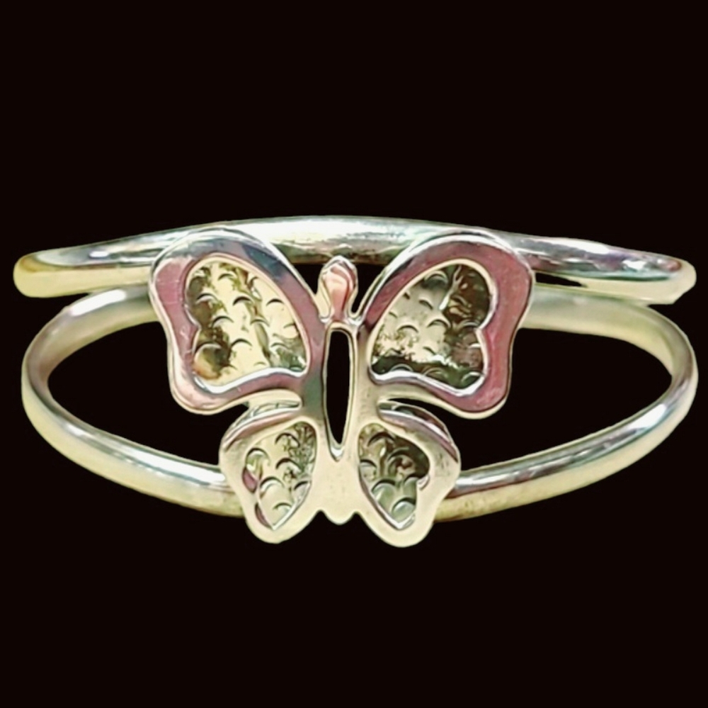 Authentic Rare ATI Fine Mexico Silver .925  Butterfly Cuff Bracelet